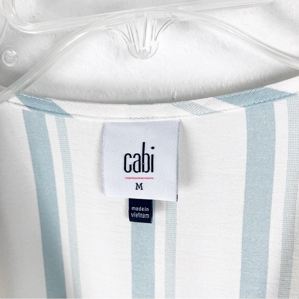 CABI Boardwalk True Wrap Flutter Sleeves Striped Casual Dress #6591 Size Medium - Picture 3 of 11
